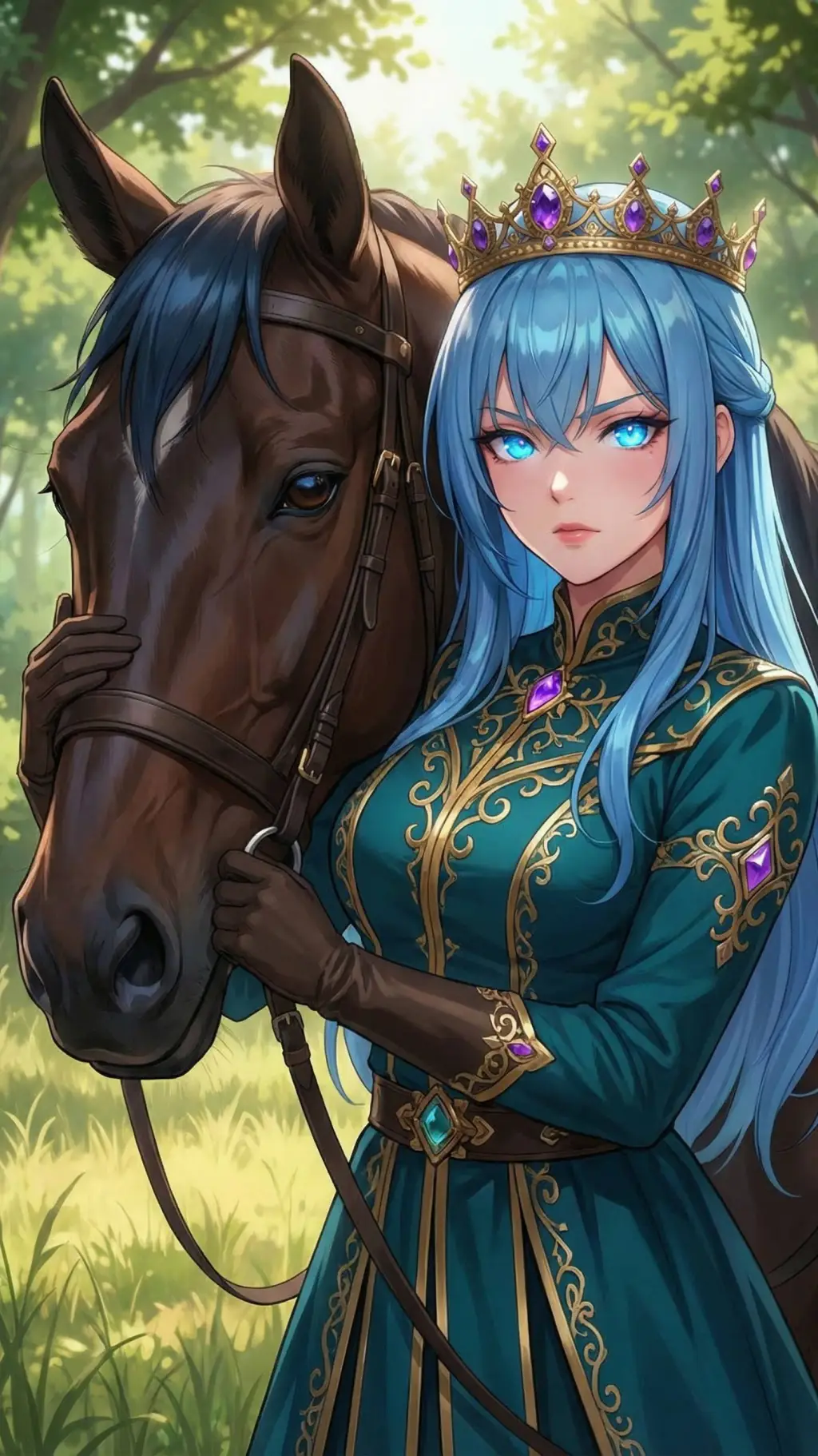 ai character: Queen Azure background