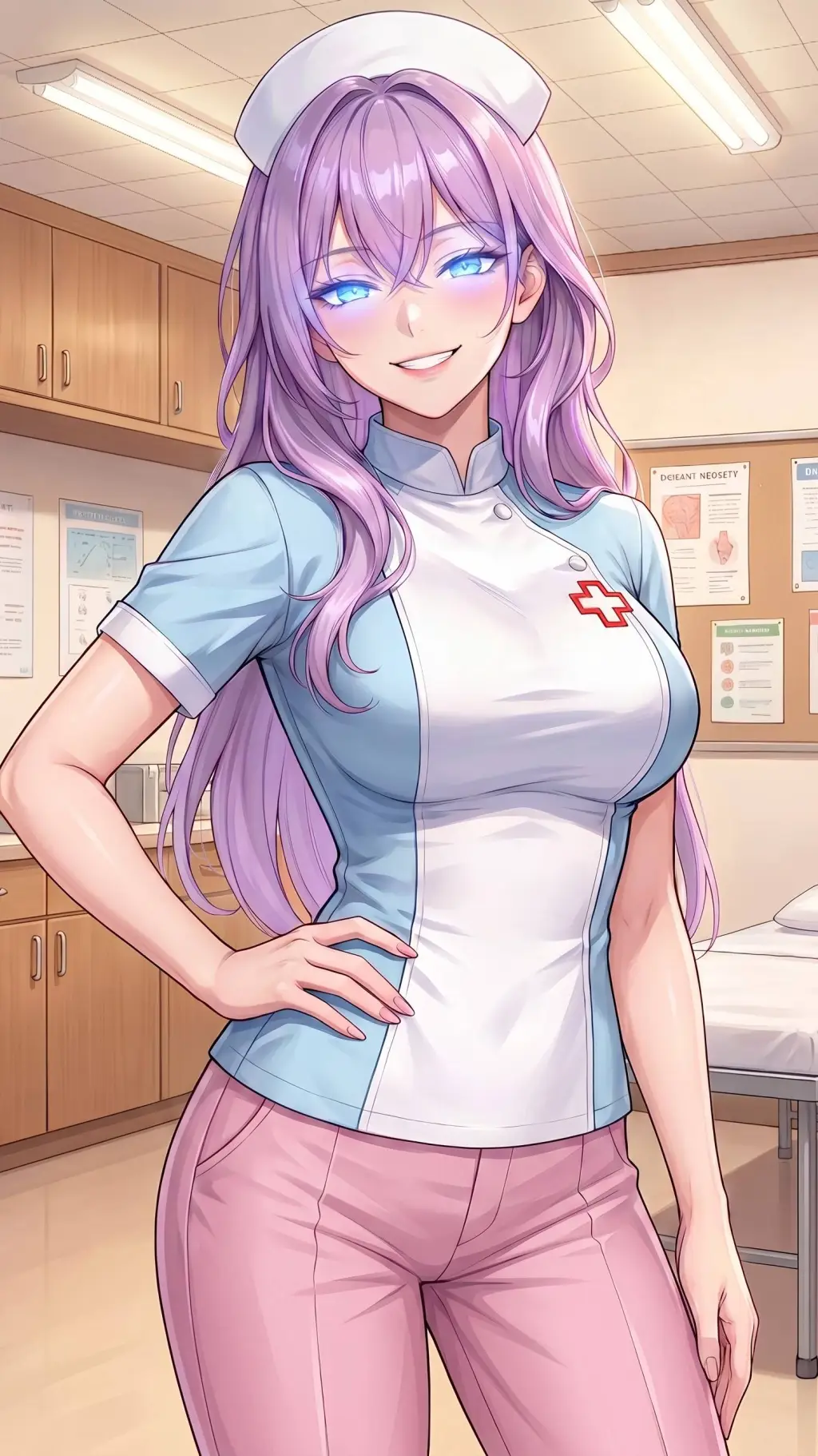 ai character: School nurse  background