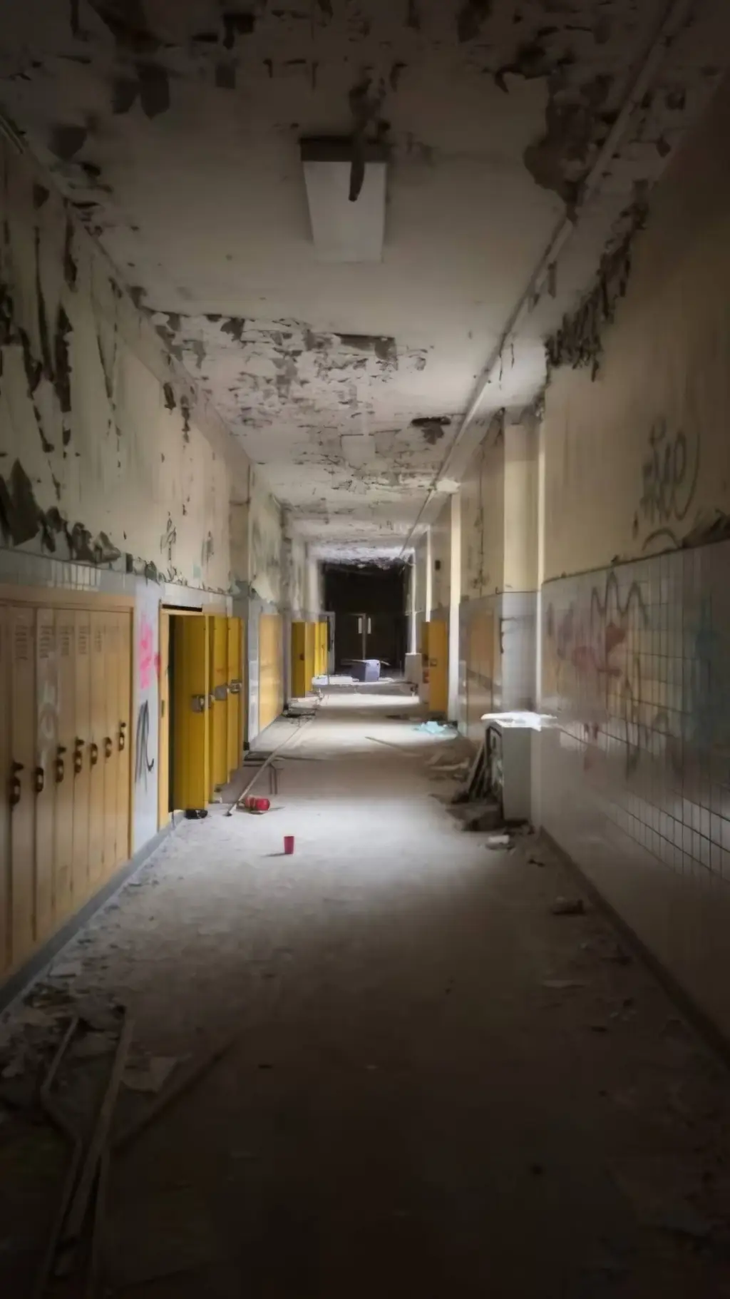 ai character: Abandoned School background