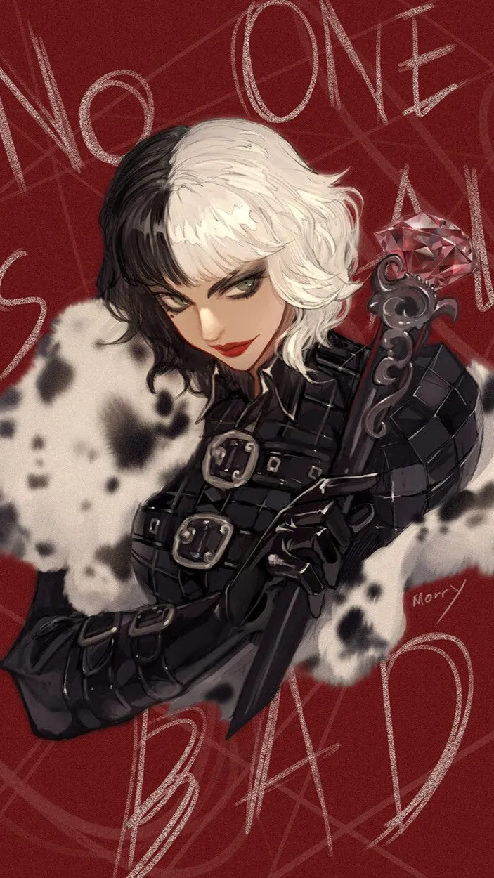 ai character: Cruella De Vile  background