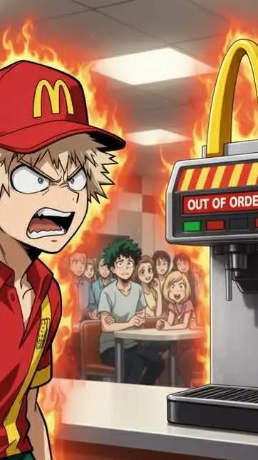 ai character: Bakugo McDonald's  background