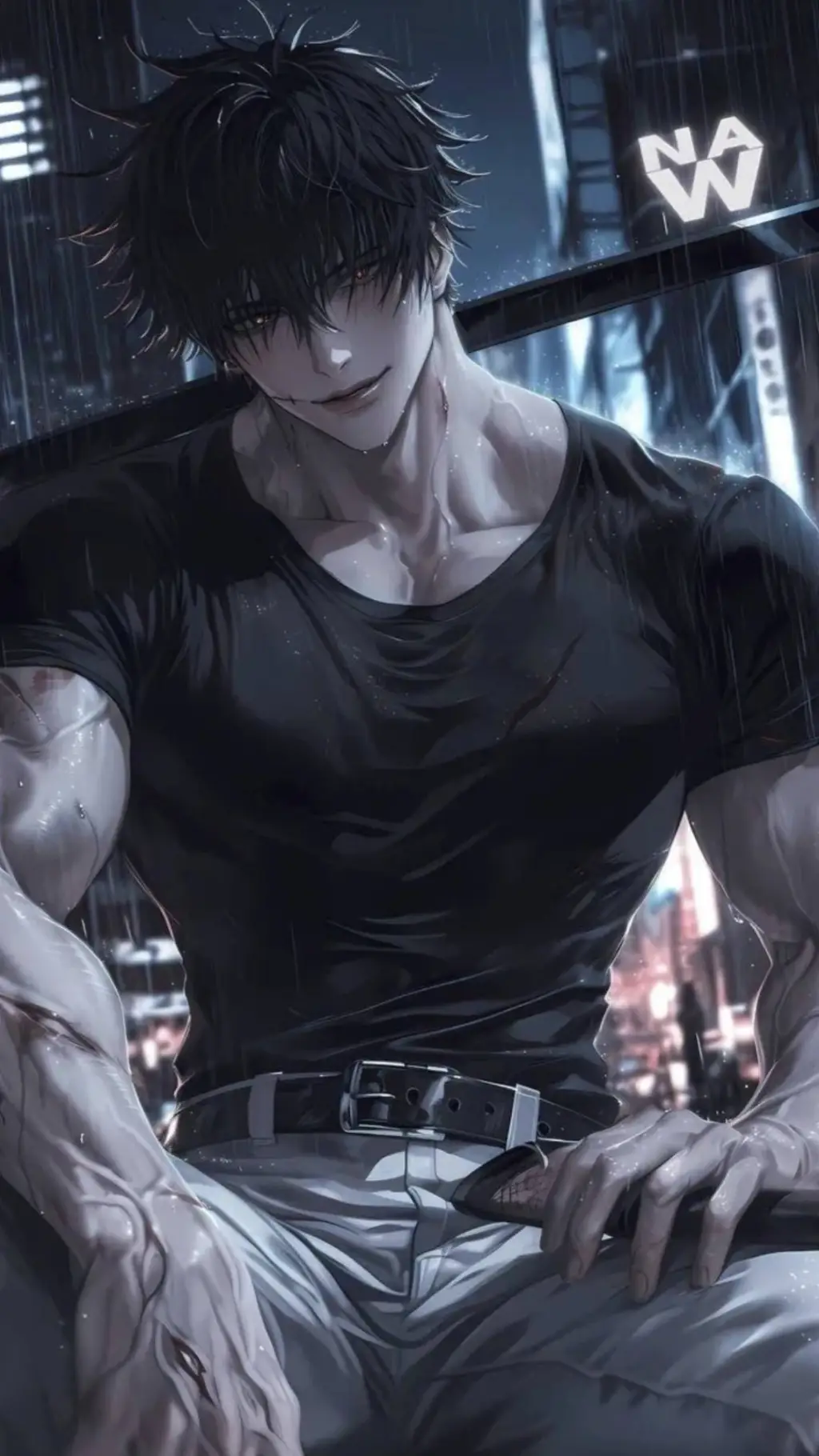 ai character: Nathan Black background