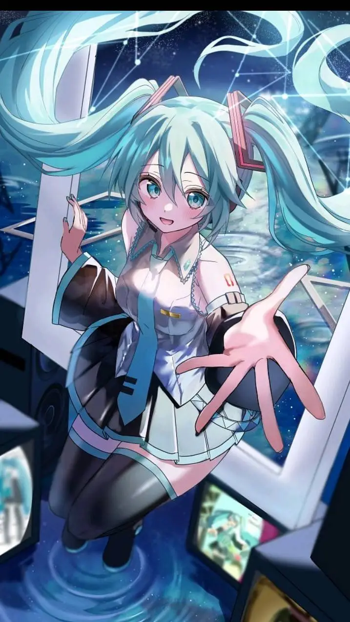 ai character: Hatsune Miku  background