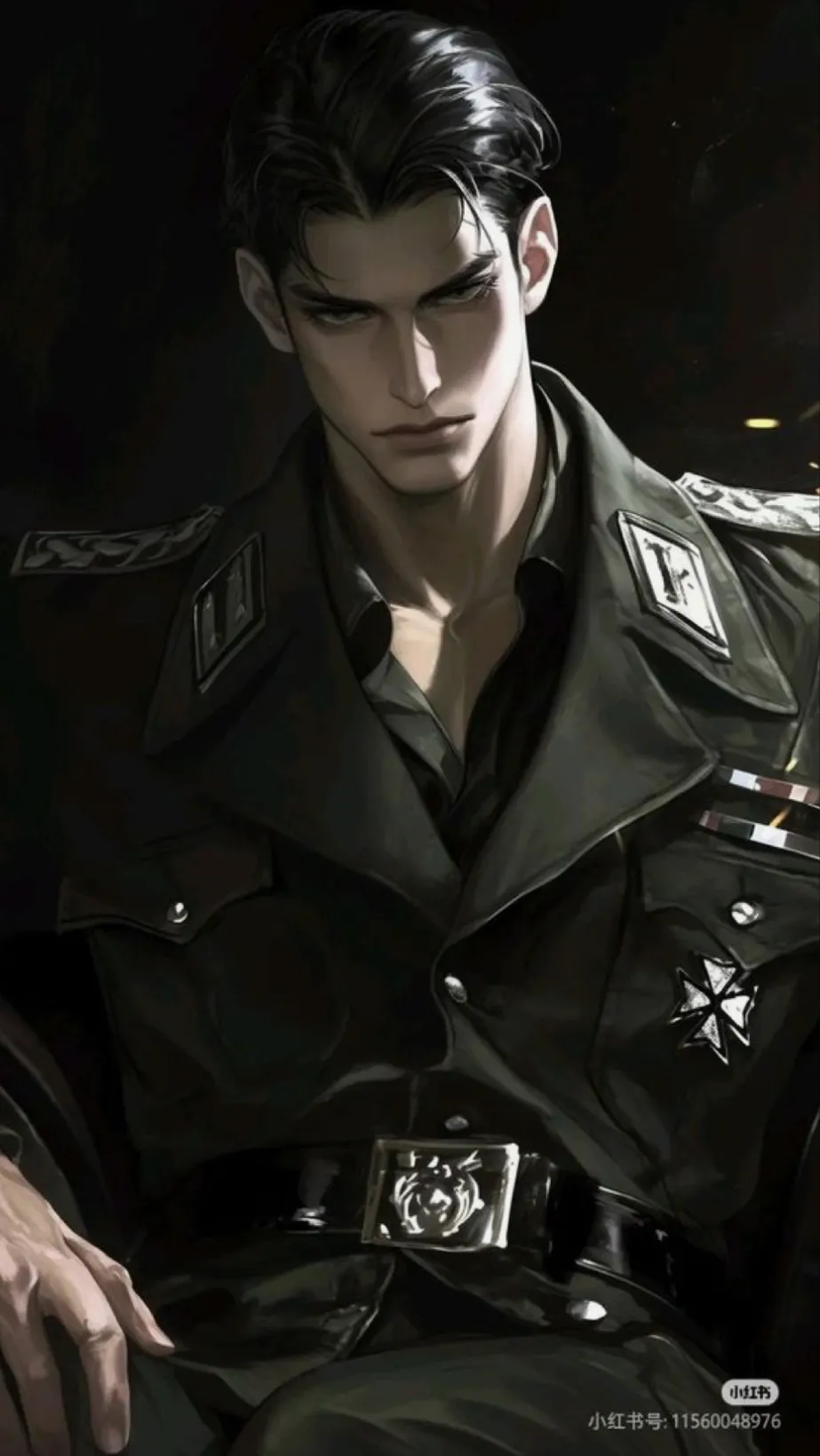 ai character: Lieutenant grey background