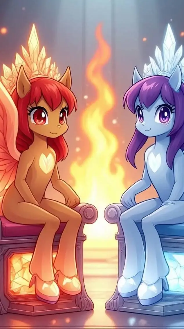 ai character: Fire & Crystal Tf background