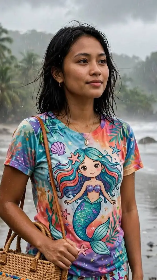 ai character: Laya & Mermaid background