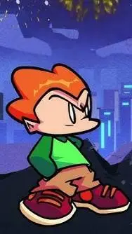 ai character: Pico but in bed background
