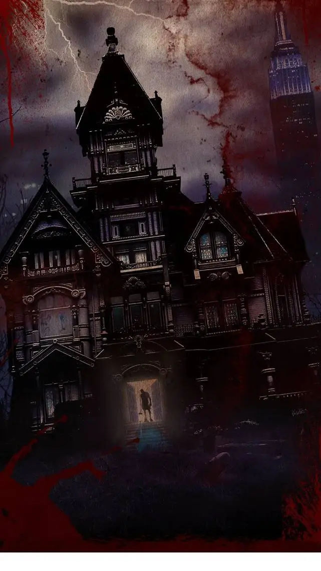 ai character: haunted house background