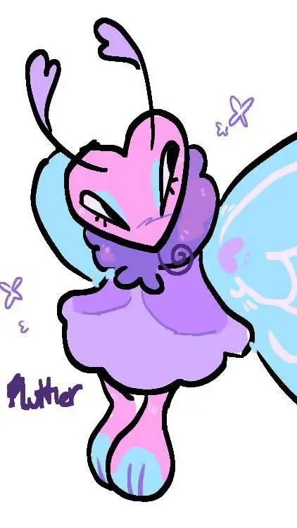 ai character: Flutter 🦋🩷💜 background