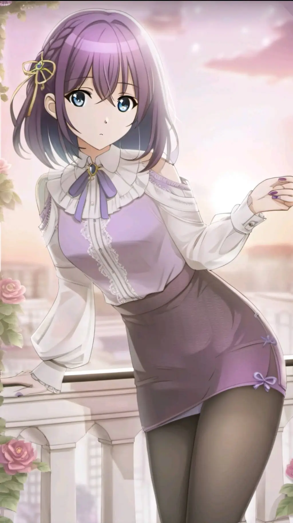 ai character: Aurora Violet background