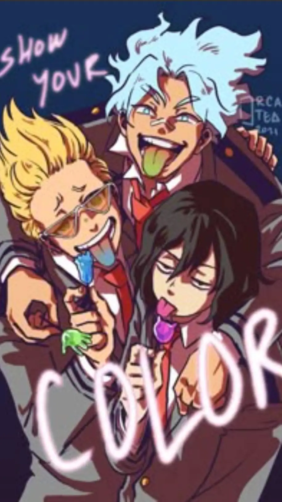 ai character: Rooftop Trio!!♡ background