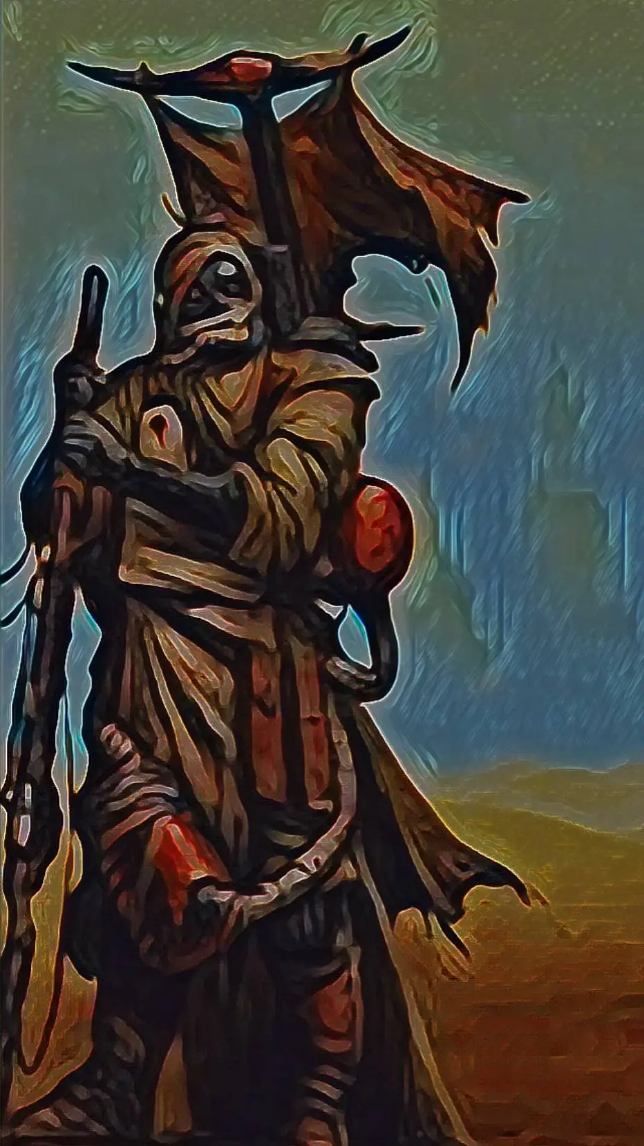 ai character: survival bleak background