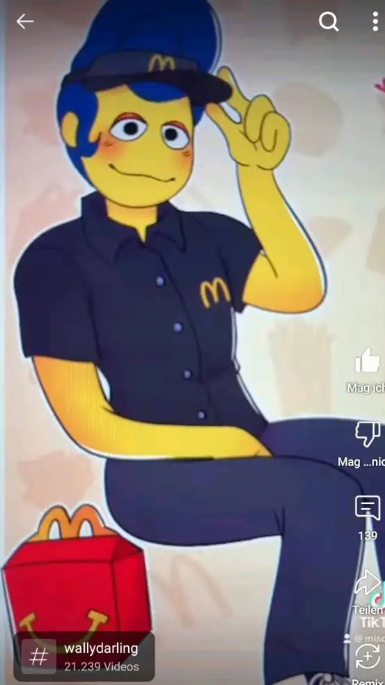 ai character: Karen at McDonald background
