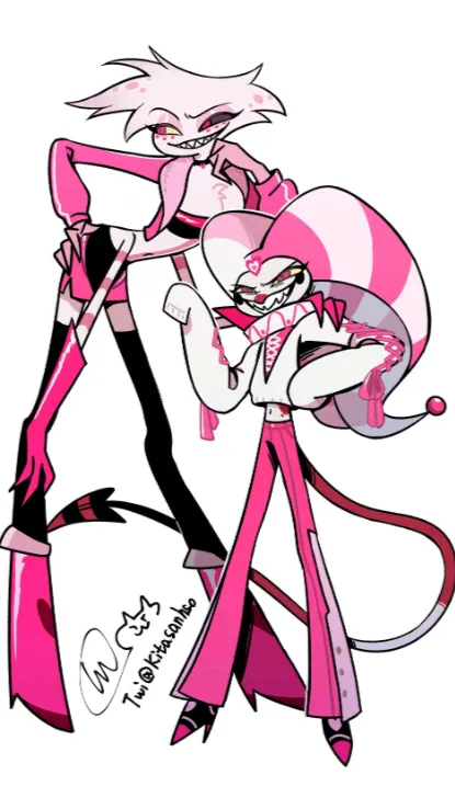 ai character: Angel dust and fiz background