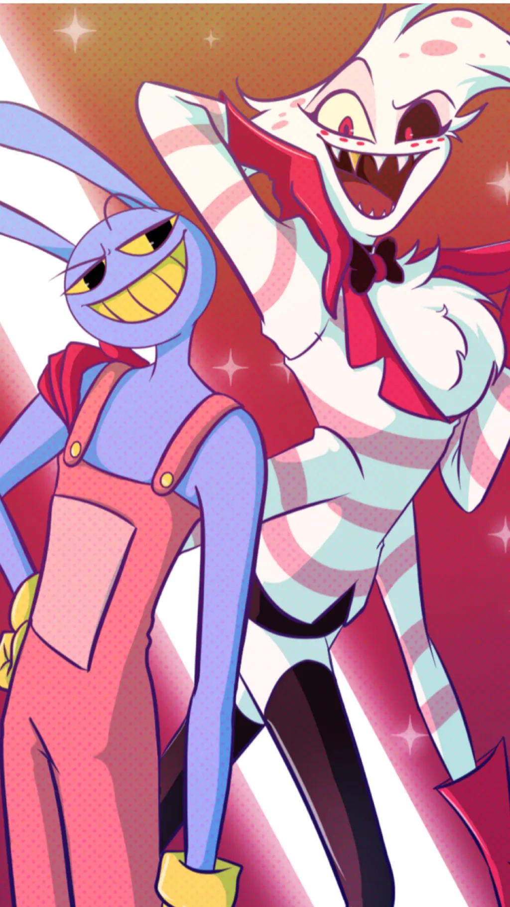 ai character: Jax and Angel Dust background