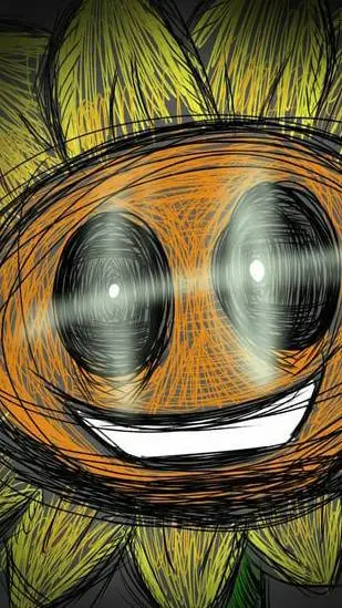 ai character: sunflower Horror background
