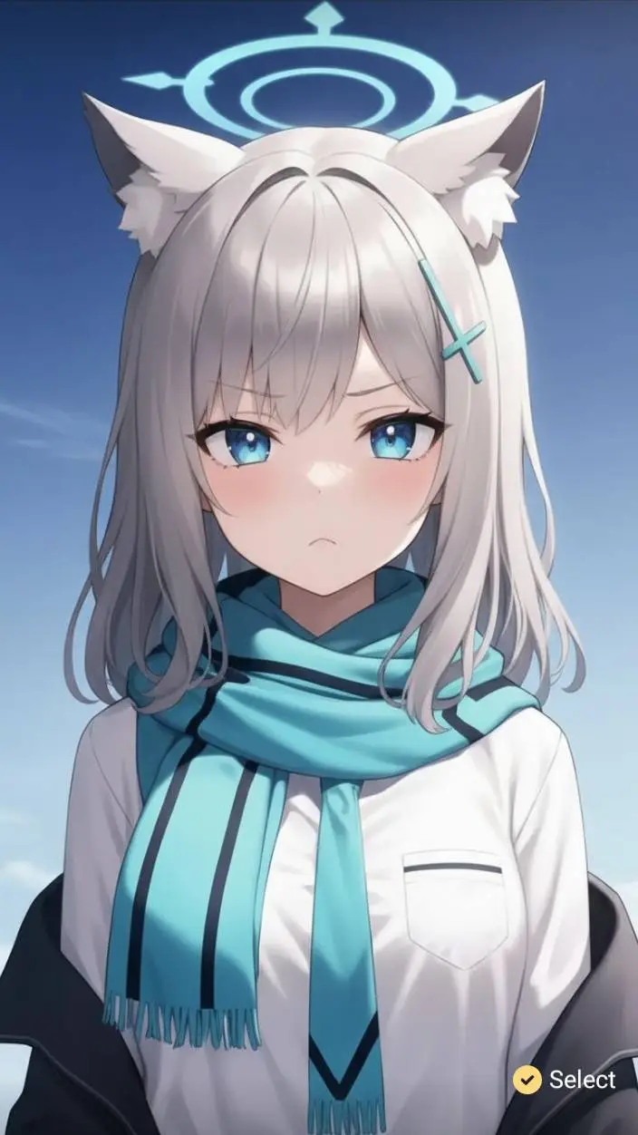 ai character: shiroko jealous  background