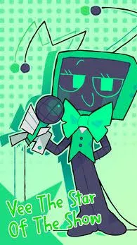 ai character: Vee! background