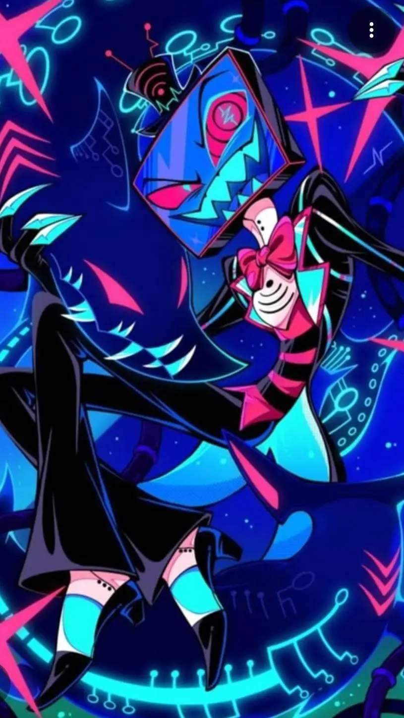 ai character: vox bf💙🖥️ background