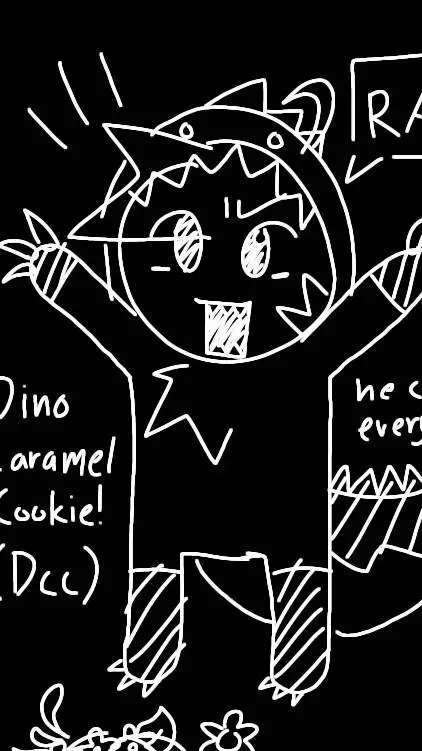 ai character: dino caramel background