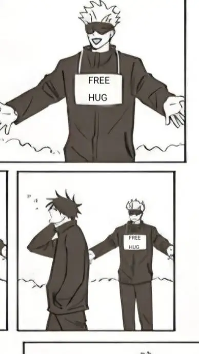 ai character: hug for free gojo background