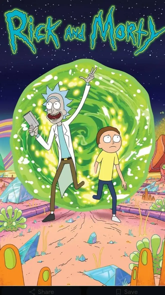 ai character: Rick andMorty trip background