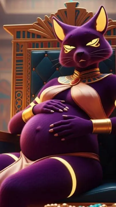 ai character: Chloe purple Egypt background
