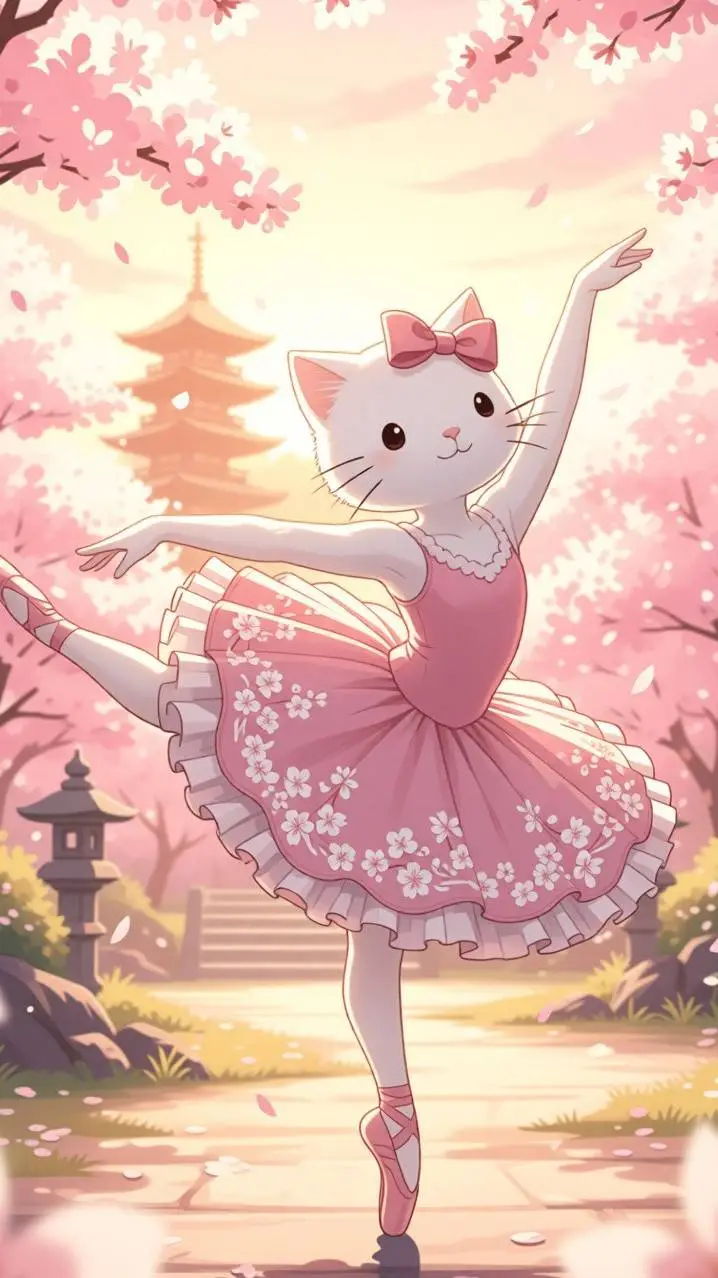 ai character: ballerina cat background