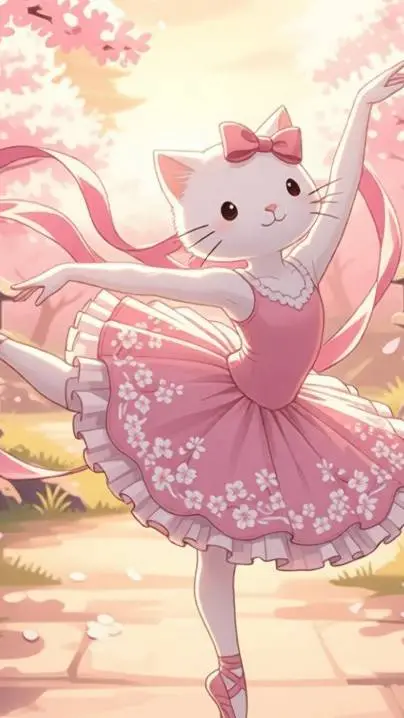 ai character: tutu kitty  background