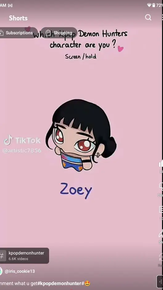 ai character: ZOEY!!! background