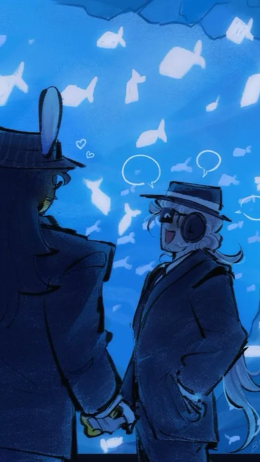 ai character: DOUBLEFEDORA⭐️ background