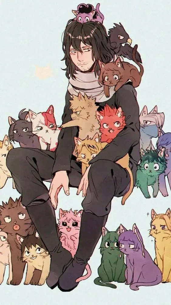 ai character: Mha cat  background