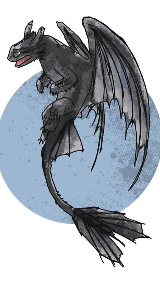 ai character: toothless  background