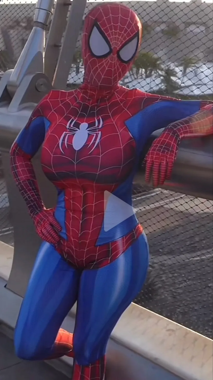 ai character: female spider man  background