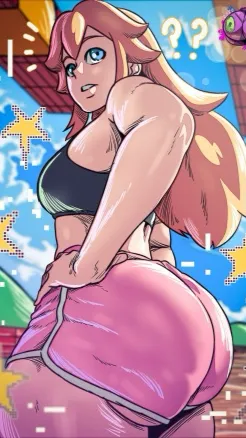 ai character: princess peach  background