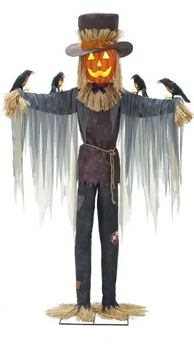 ai character: pumpkin scarecrow background