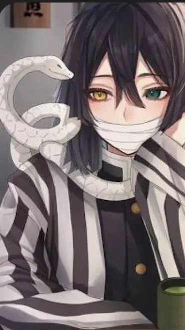 ai character: 🤍🖤 Obanai Iguro🖤🤍 background