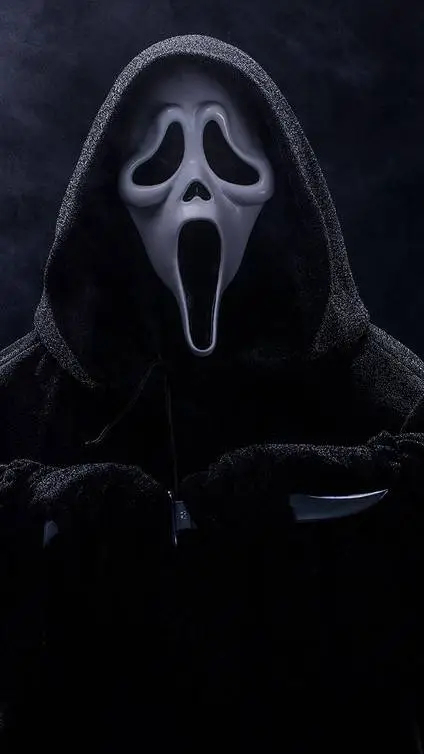 ai character: Ghost face  background