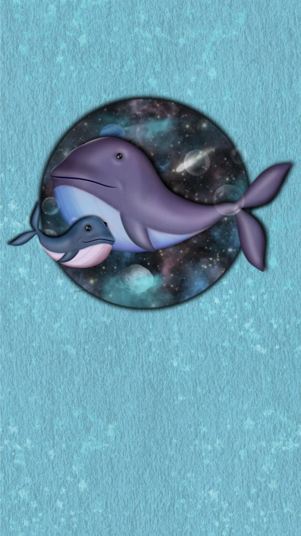 ai character: Mama Space Whale background