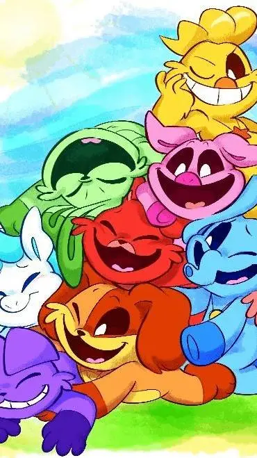 ai character: smiling critters  background