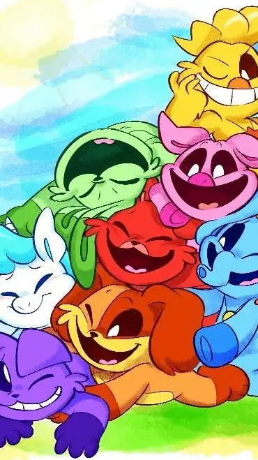 ai character: smiling critters  background