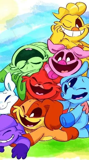 ai character: smiling critters  background