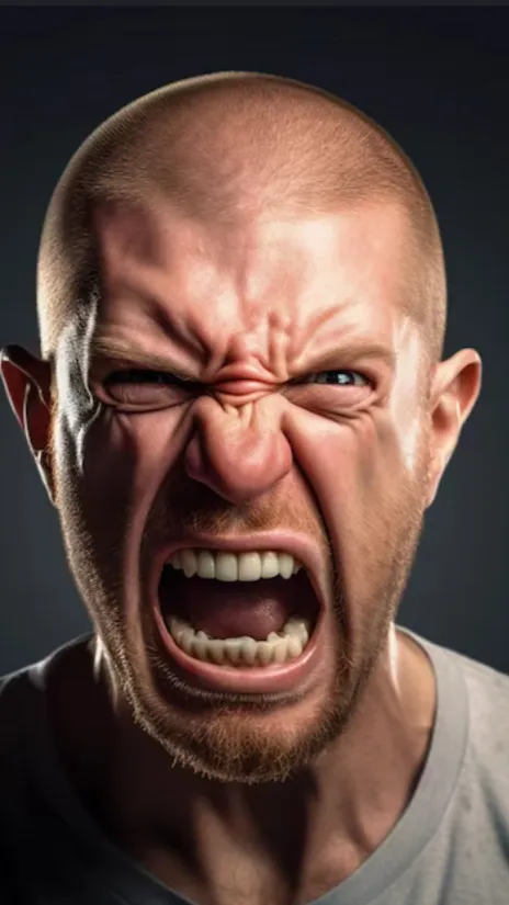 ai character: Angry person. background