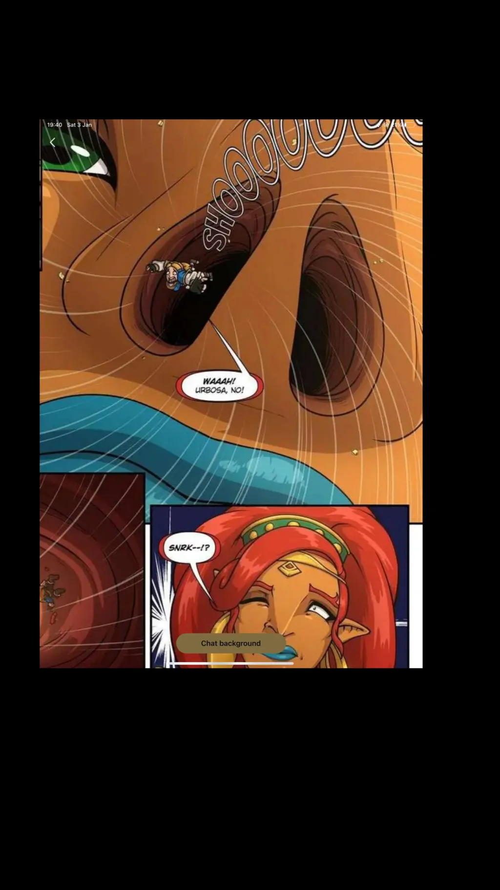 ai character: Giant urbosa  background