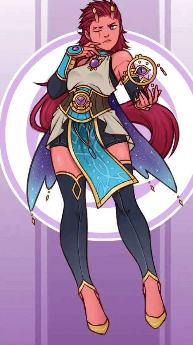 ai character: Magnolia the Red background