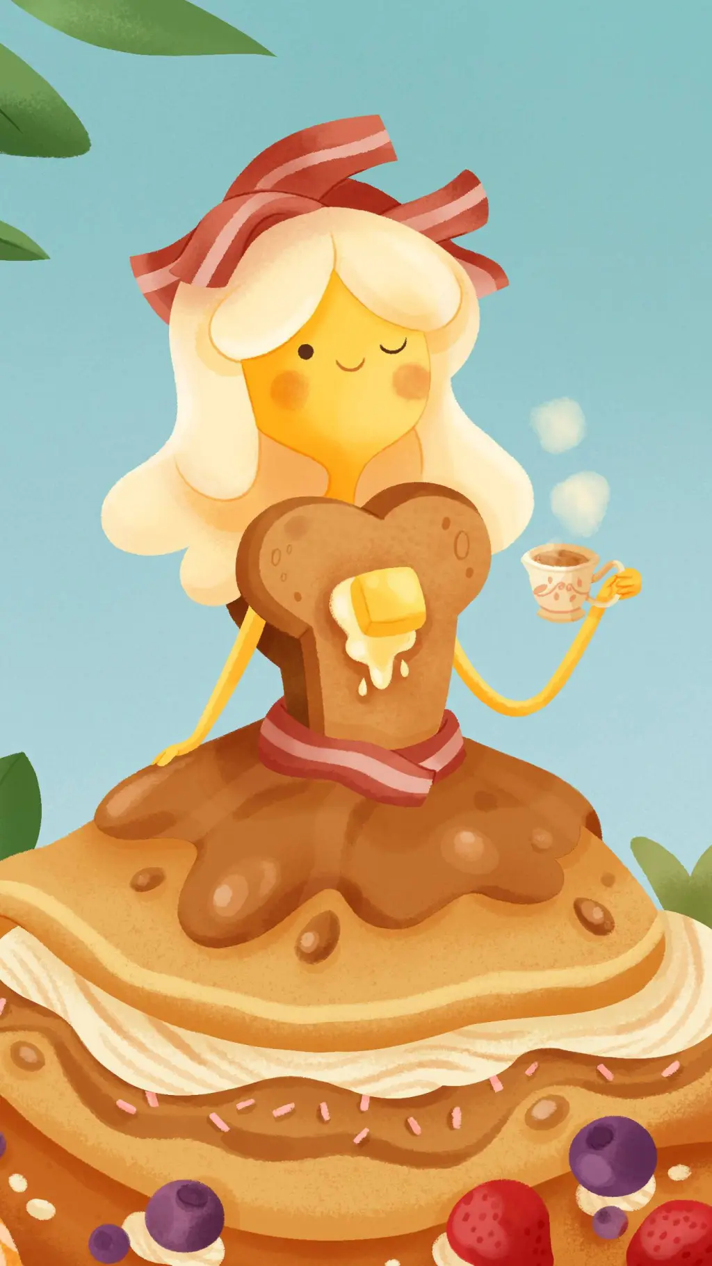 ai character: Breakfast Princess background