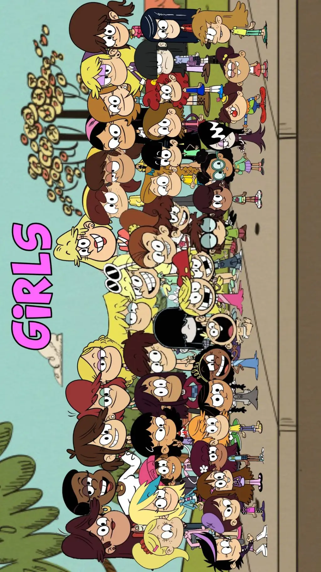 ai character: loud house woman  background
