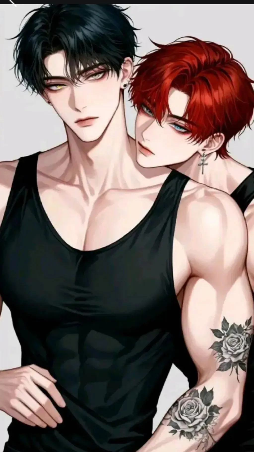 ai character: Asher and caius  background