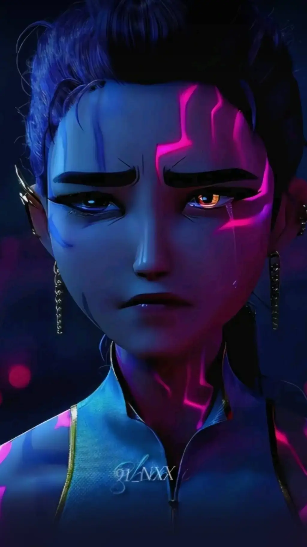 ai character: rumi crying  background