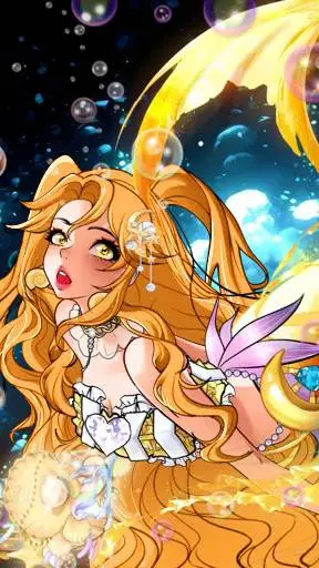 ai character: golden mermaid background
